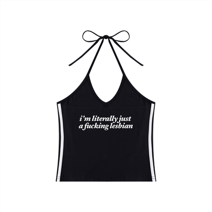 i'm literally just a fucking lesbian Crop Tank ~ GAYSBIE