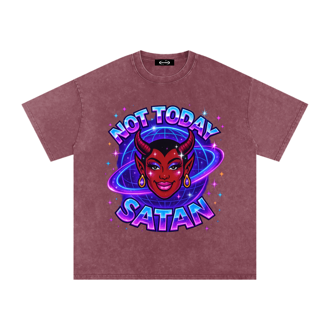 NOT TODAY SATAN Premium Oversized Tee ~ GAYSBIE