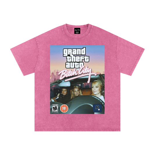 Grand Theft Auto Paris Lindsey Britney Oversize Signature Tee ~ GAYSBIE