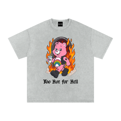 TOO HOT FOR HELL BEAR Premium Oversized Tee ~ GAYSBIE