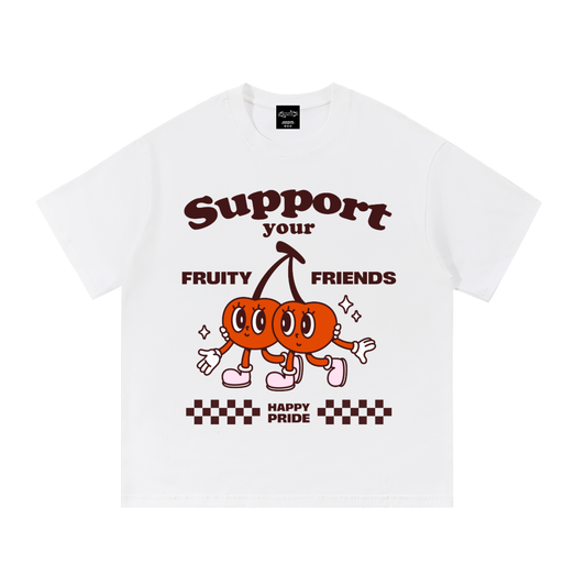 SUPPORT YOUR FRUITY FRIENDS Oversize Signature Tee ~ GAYSBIE