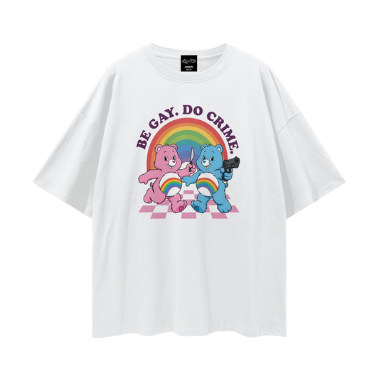 BE GAY DO CRIME Pride Oversize Loose Drop Shoulder Tee ~ GAYSBIE