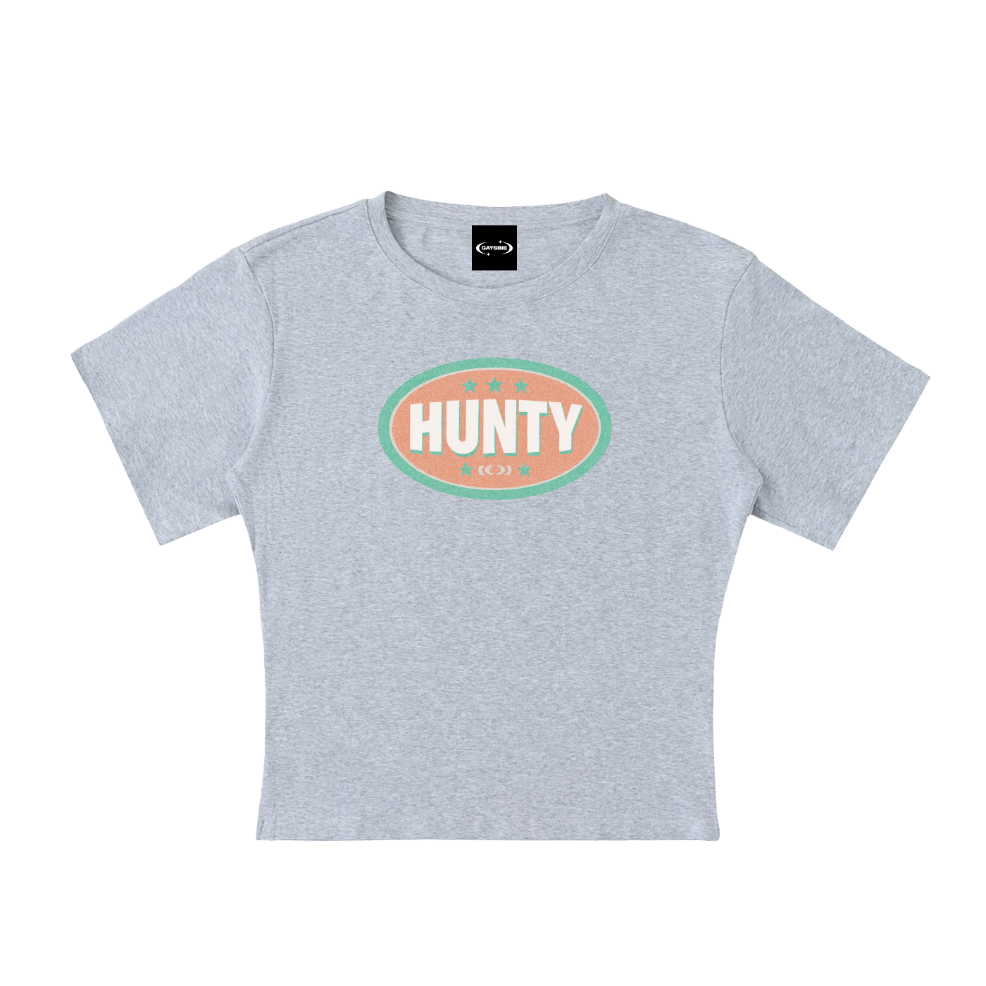 HUNTY BADGE Baby Tee ~ GAYSBIE