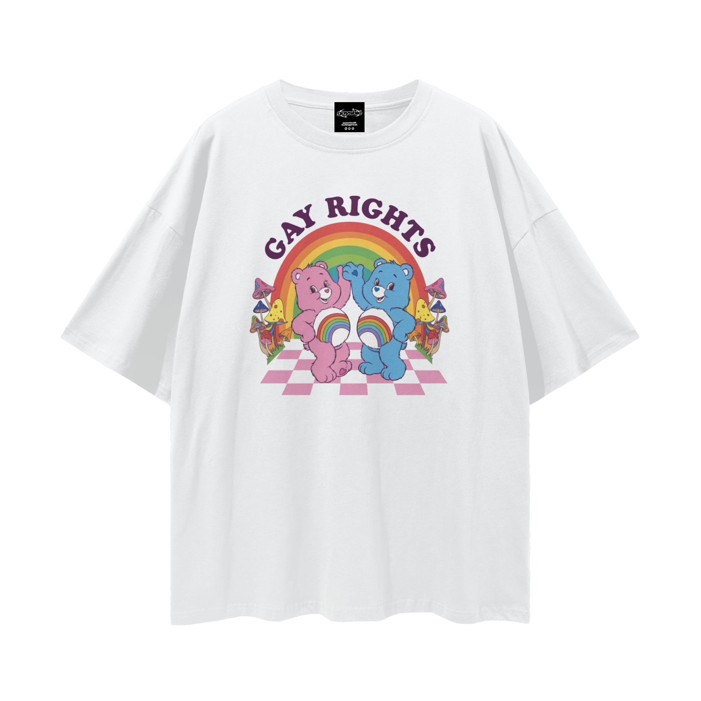 GAY RIGHTS Pride Oversize Loose Drop Shoulder Tee ~ GAYSBIE