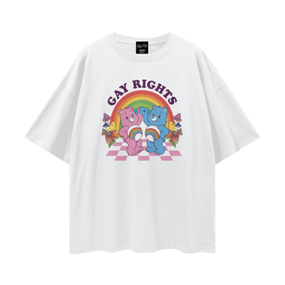 GAY RIGHTS Pride Oversize Loose Drop Shoulder Tee ~ GAYSBIE