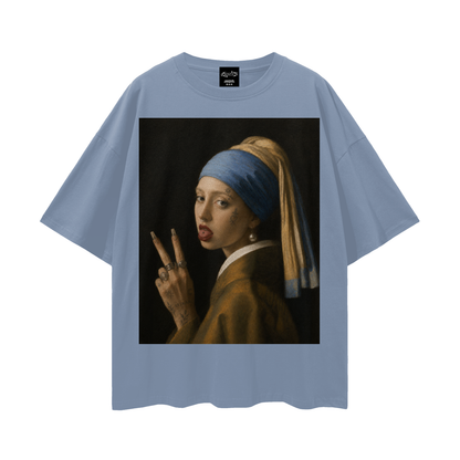 Girl with a pearl earring Pride Oversize Loose Drop Shoulder Tee ~ GAYSBIE