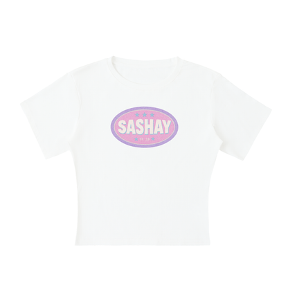 SASHAY BADGE Baby Tee ~ GAYSBIE