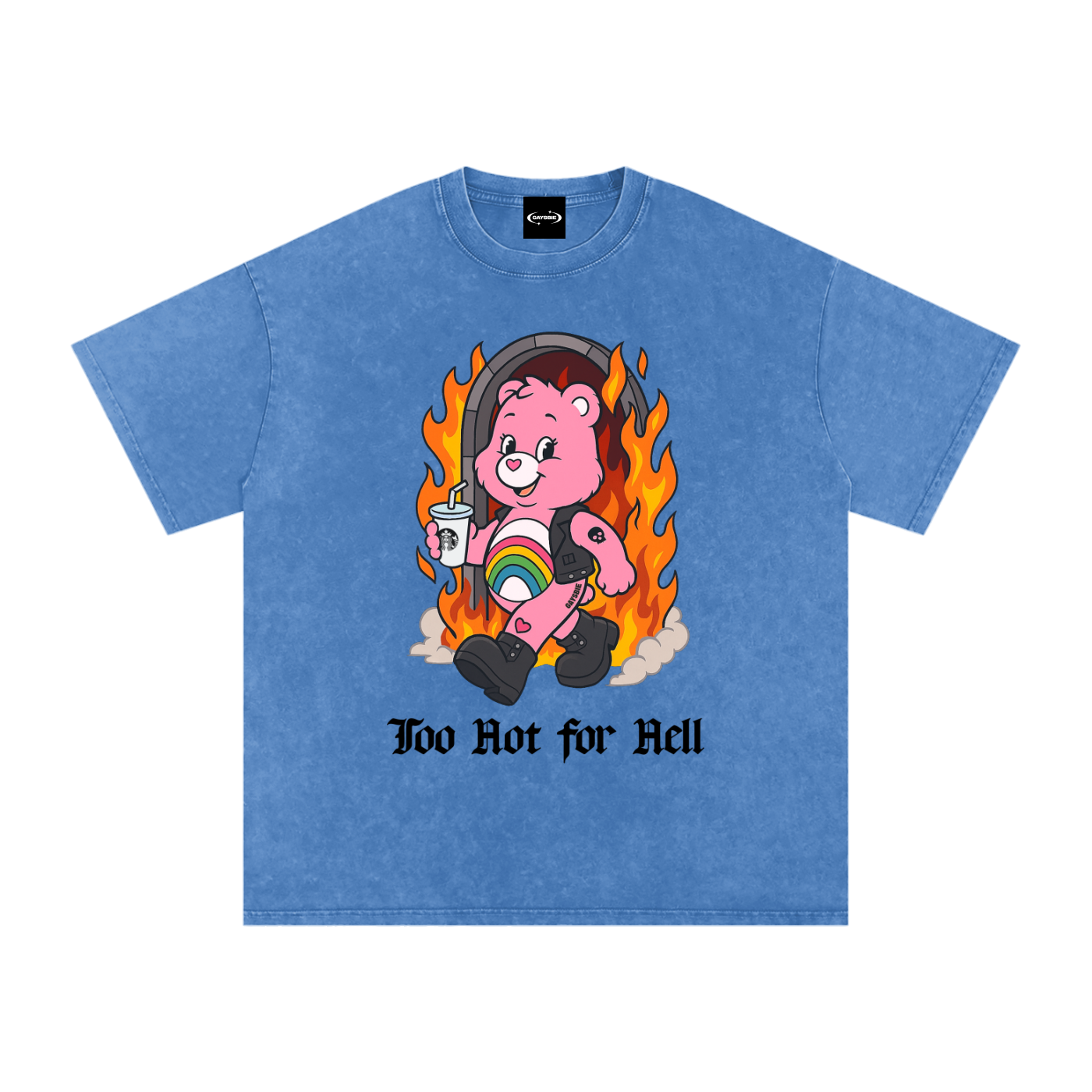 TOO HOT FOR HELL BEAR Premium Oversized Tee ~ GAYSBIE