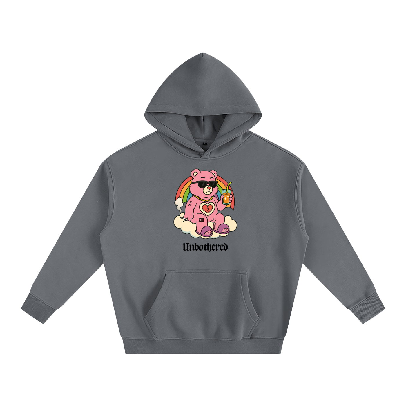 UNBOTHERED BEAR Heavy Fleece Hoodie ~ GAYSBIE