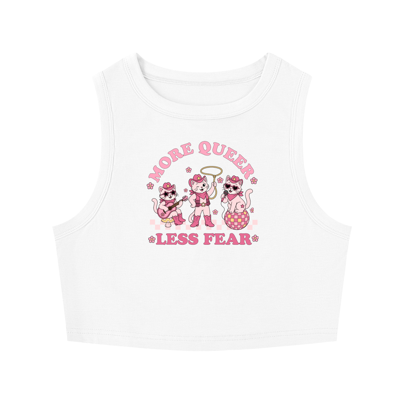 MORE QUEER LESS BEAR 'Country Cats' Crop Tank ~ GAYSBIE
