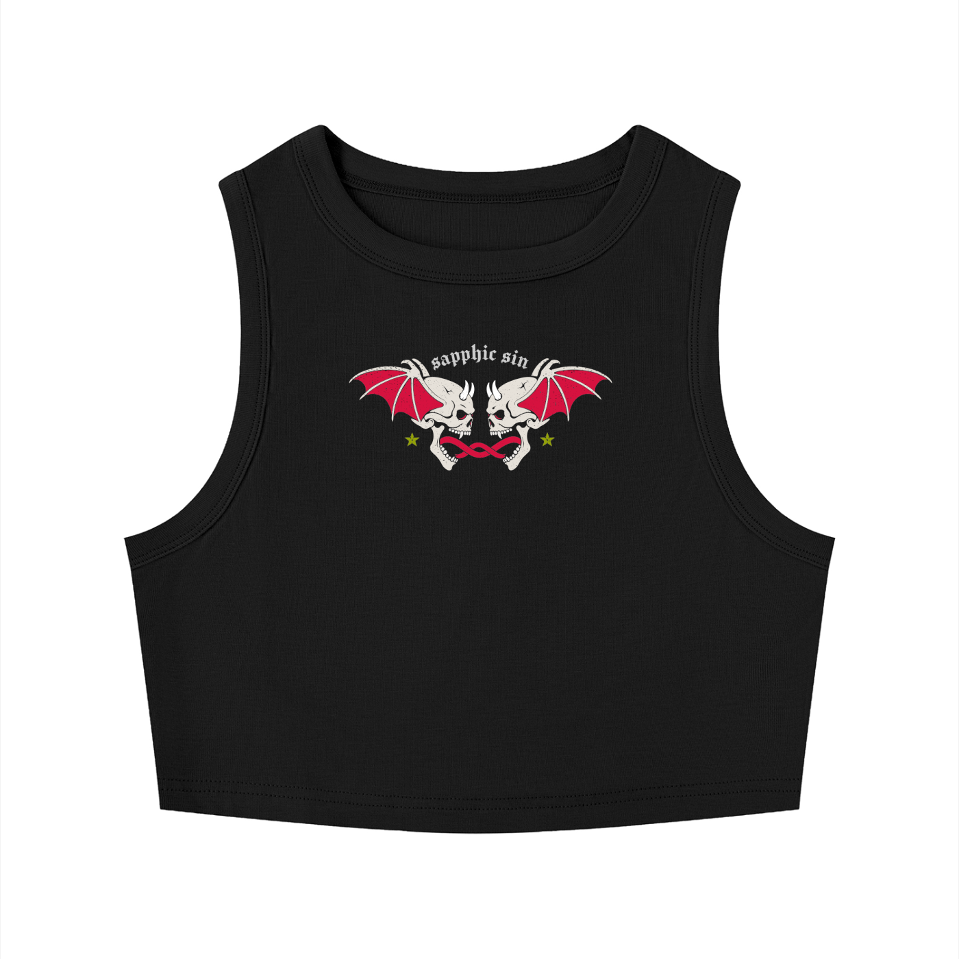 Sapphic Sin Goth Crop Tank Top USA - Lesbian Streetwear GAYSBIE
