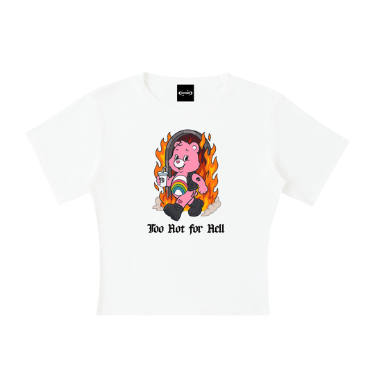 TOO HOT FOR HELL BEAR Baby Tee ~ GAYSBIE