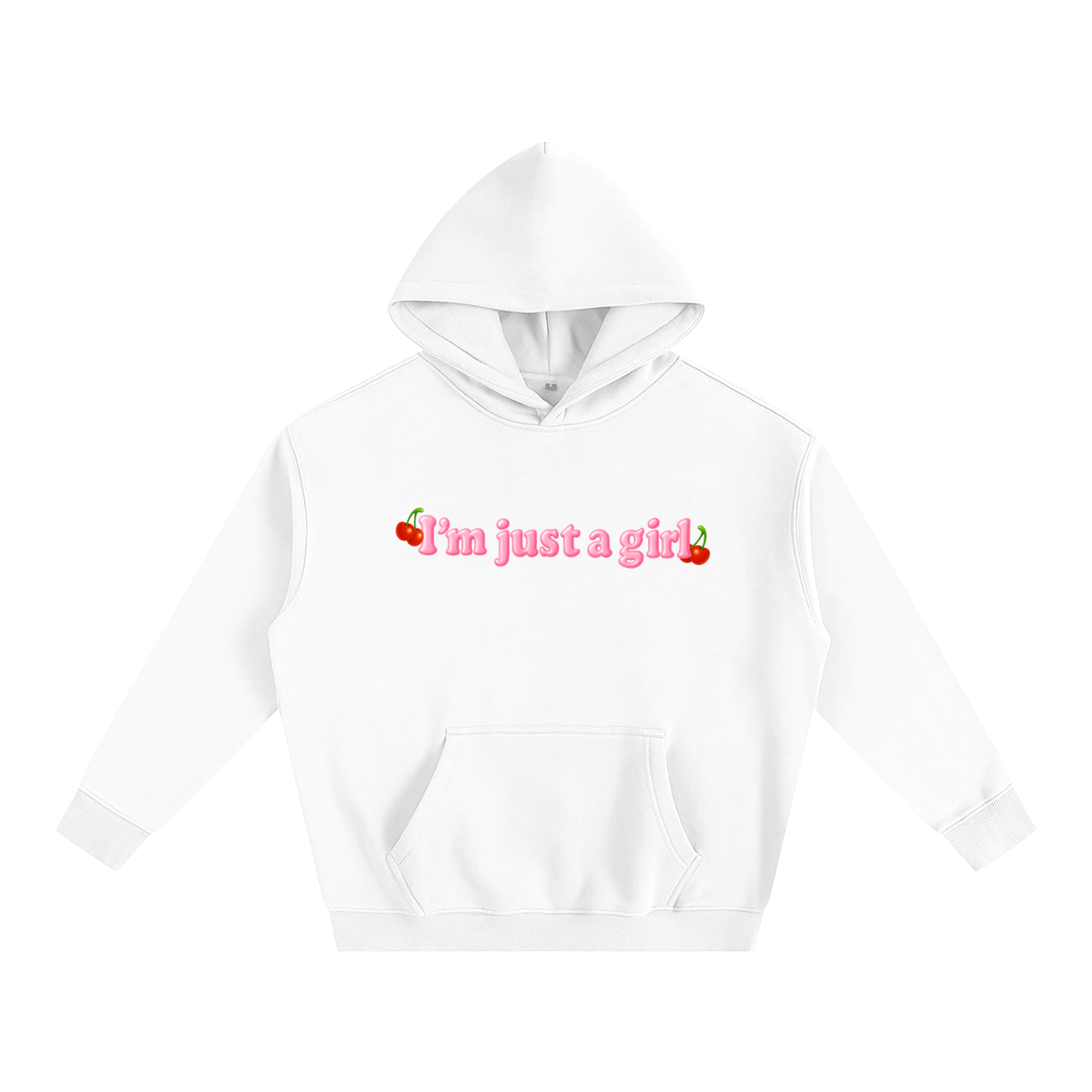 I'm Just A Girl Cherry Heavy Fleece Hoodie ~ GAYSBIE