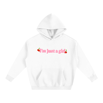I'm Just A Girl Cherry Heavy Fleece Hoodie ~ GAYSBIE