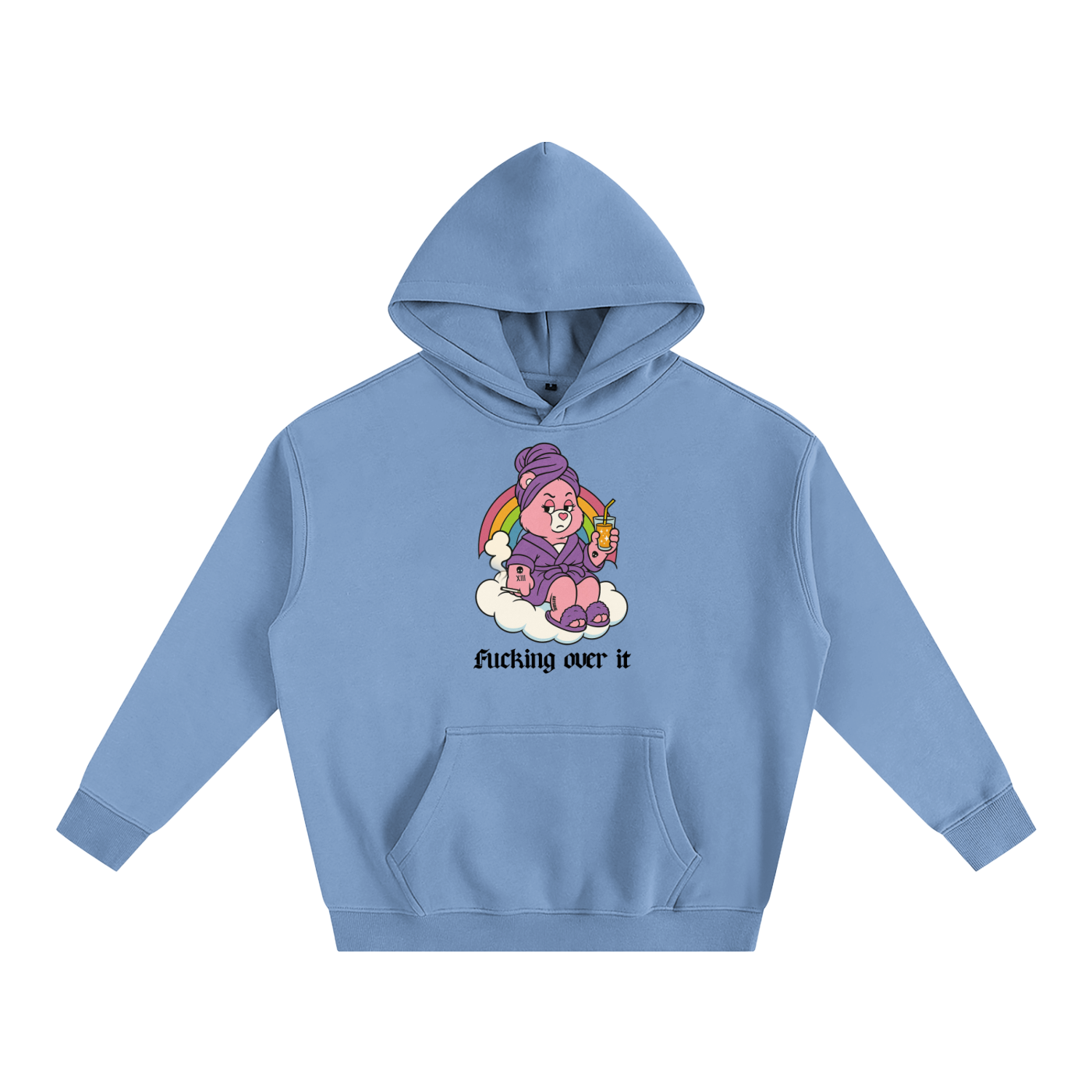 FUCKING OVER IT BEAR Heavy Fleece Hoodie ~ GAYSBIE