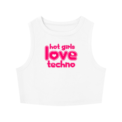 hot girls love techno Crop Tank ~ GAYSBIE