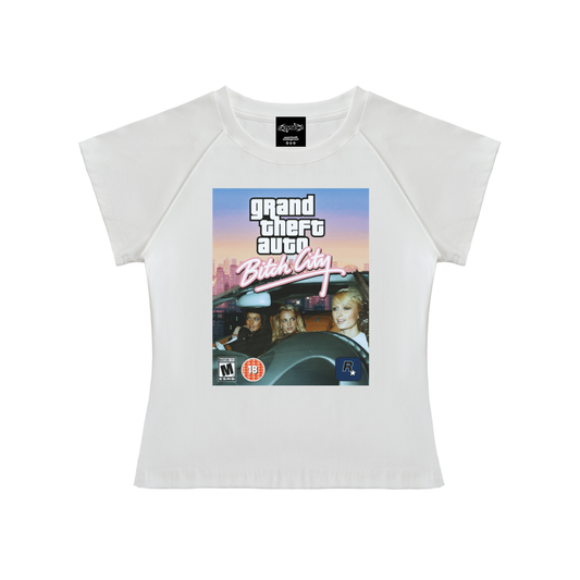 Grand Theft Auto Paris Lindsey Briteny Short Sleeve Crop ~ GAYSBIE