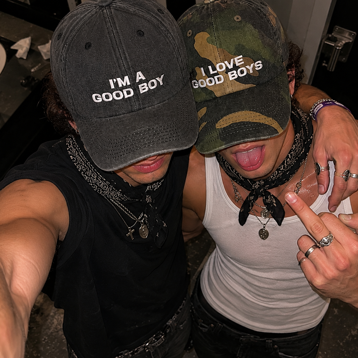 I LOVE GOOD BOYS CAMO Embroidered Cap ~ GAYSBIE