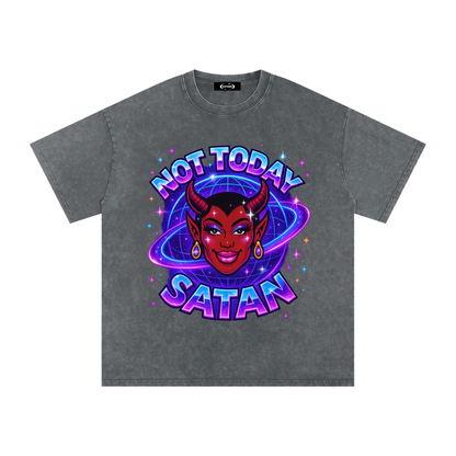 NOT TODAY SATAN Premium Oversized Tee ~ GAYSBIE