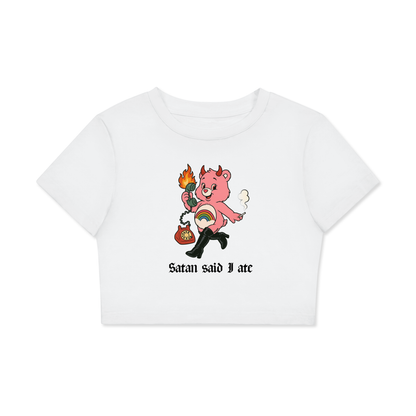 SATAN SAID I ATE BEAR Crop Tee ~ GAYSBIE