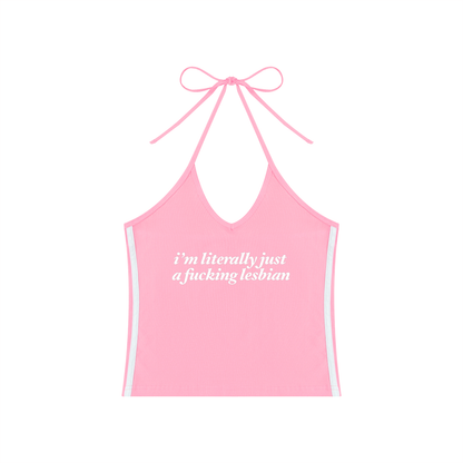 i'm literally just a fucking lesbian Crop Tank ~ GAYSBIE