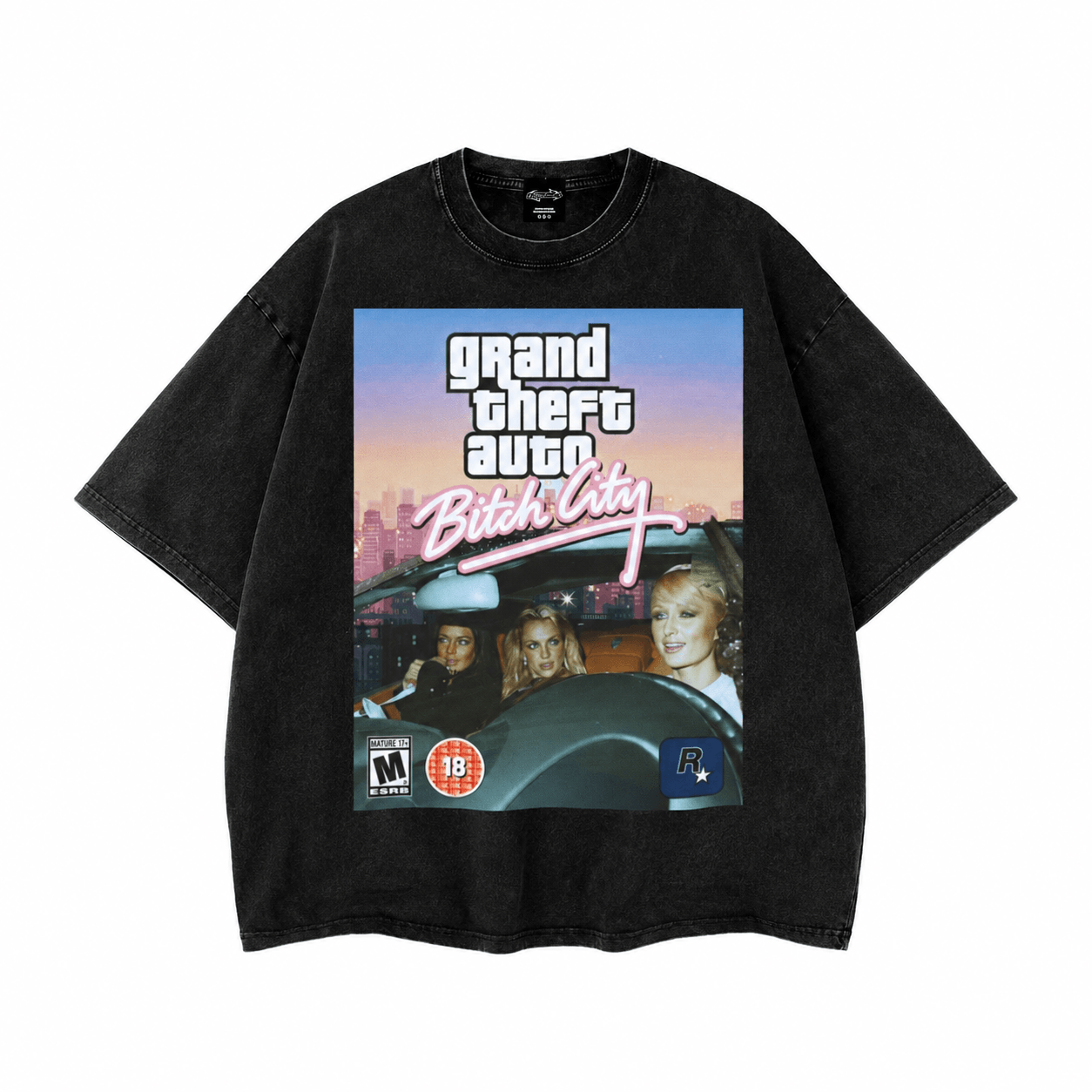 Grand Theft Auto Paris Lindsey Britney Oversize Signature Tee ~ GAYSBIE