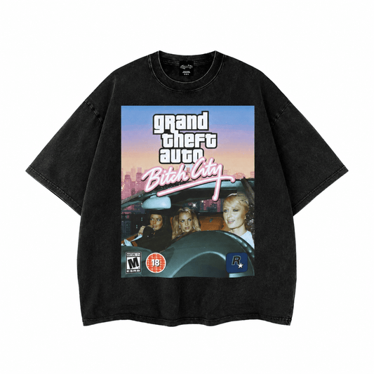 Grand Theft Auto Paris Lindsey Britney Oversize Signature Tee ~ GAYSBIE