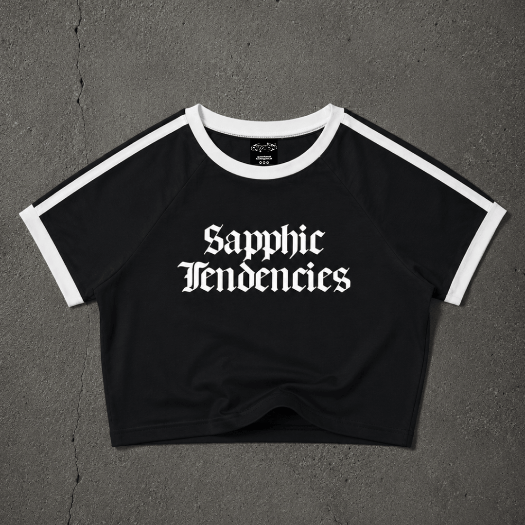 Sapphic Tendencies Taped Crop Tee ~ GAYSBIE