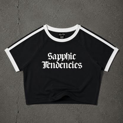 Sapphic Tendencies Taped Crop Tee ~ GAYSBIE