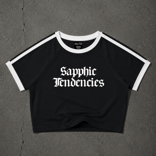 Sapphic Tendencies Taped Crop Tee ~ GAYSBIE