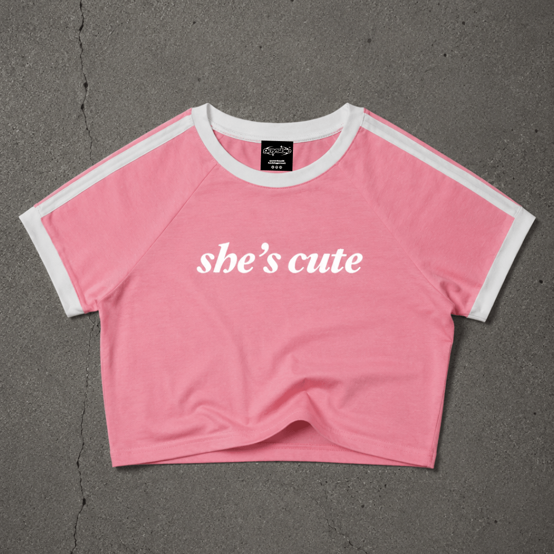 she's cute Taped Crop Tee ~ GAYSBIE