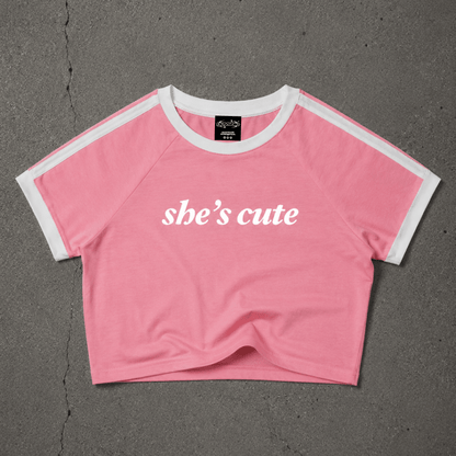 she's cute Taped Crop Tee ~ GAYSBIE