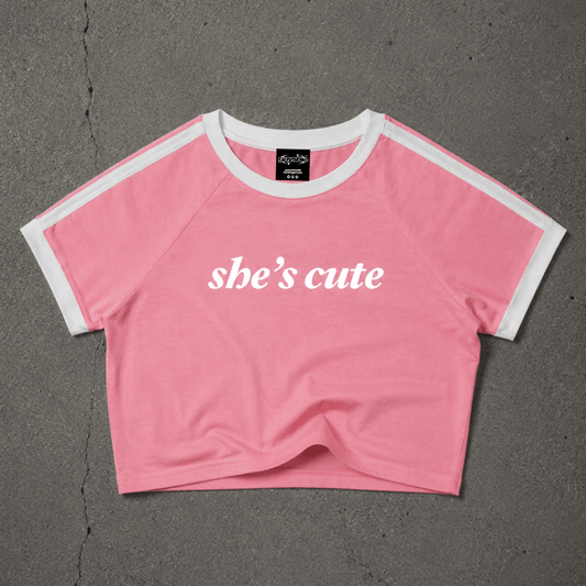 she's cute Taped Crop Tee ~ GAYSBIE