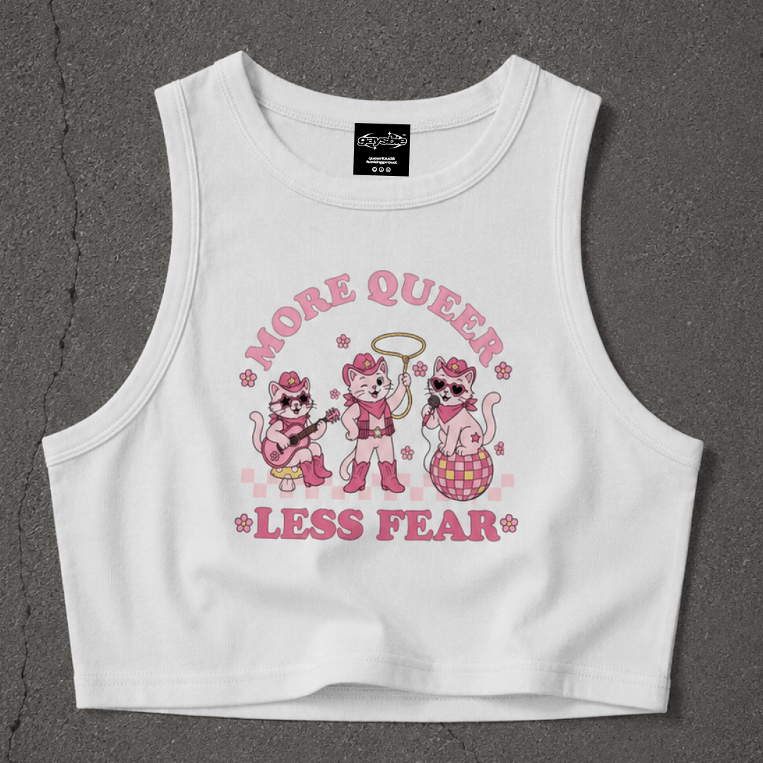 MORE QUEER LESS BEAR 'Country Cats' Crop Tank ~ GAYSBIE