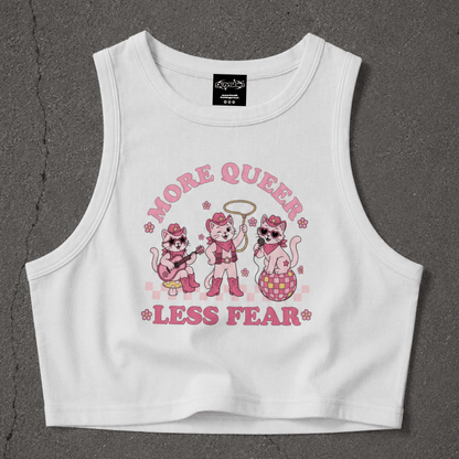 MORE QUEER LESS BEAR 'Country Cats' Crop Tank ~ GAYSBIE