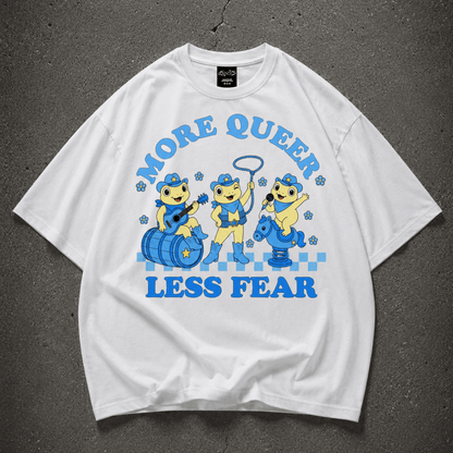 MORE QUEER LESS FEAR Oversize Loose Drop Shoulder Tee ~ GAYSBIE