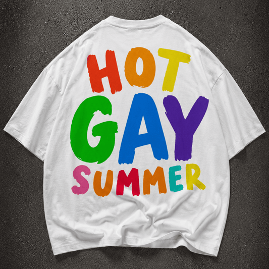 HOT GAY SUMMER Oversize Loose Drop Shoulder Tee ~ GAYSBIE