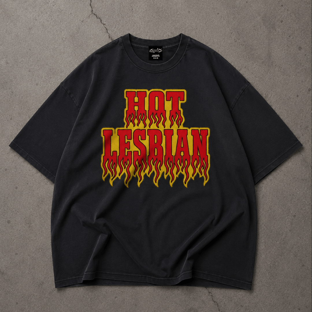 HOT LESBIAN Oversize Loose Drop Shoulder Tee ~ GAYSBIE