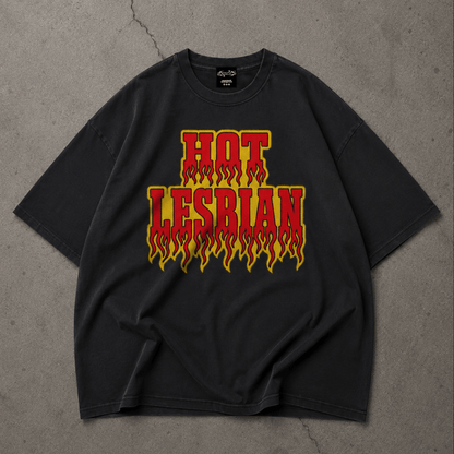 HOT LESBIAN Oversize Loose Drop Shoulder Tee ~ GAYSBIE