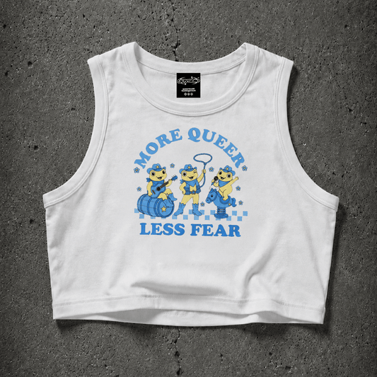 MORE QUEER LESS FEAR Crop Tank ~ GAYSBIE