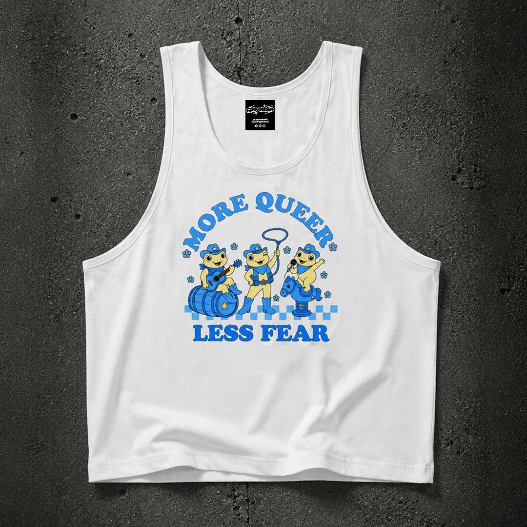 MORE QUEER LESS FEAR Unisex Loose Tank Top  Loose Tank Top ~ GAYSBIE