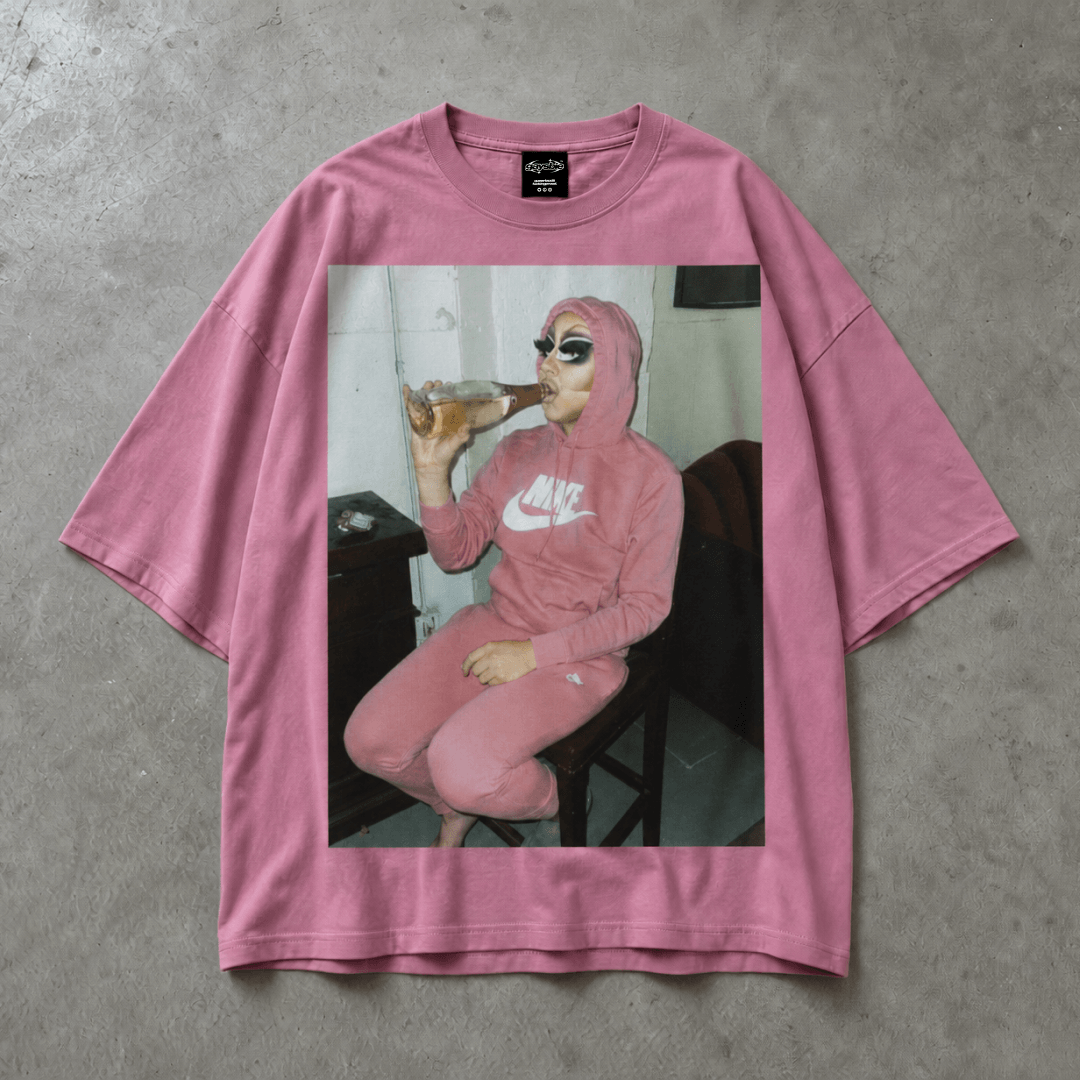 Trixie Mattel Drunk Oversize Loose Drop Shoulder Tee ~ GAYSBIE