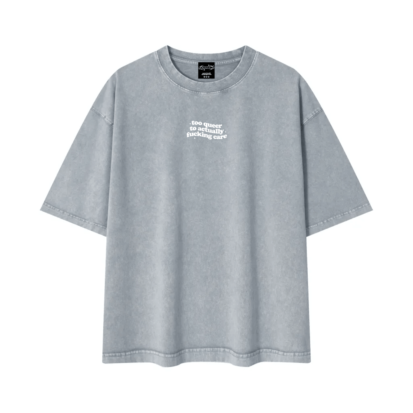 too queer to actually fucking care Tee ~ GAYSBIE