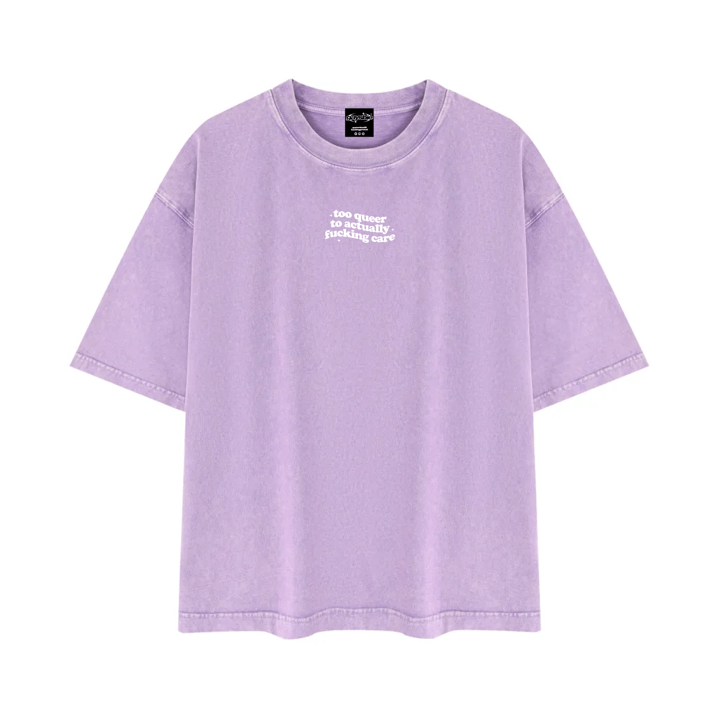 too queer to actually fucking care Tee ~ GAYSBIE