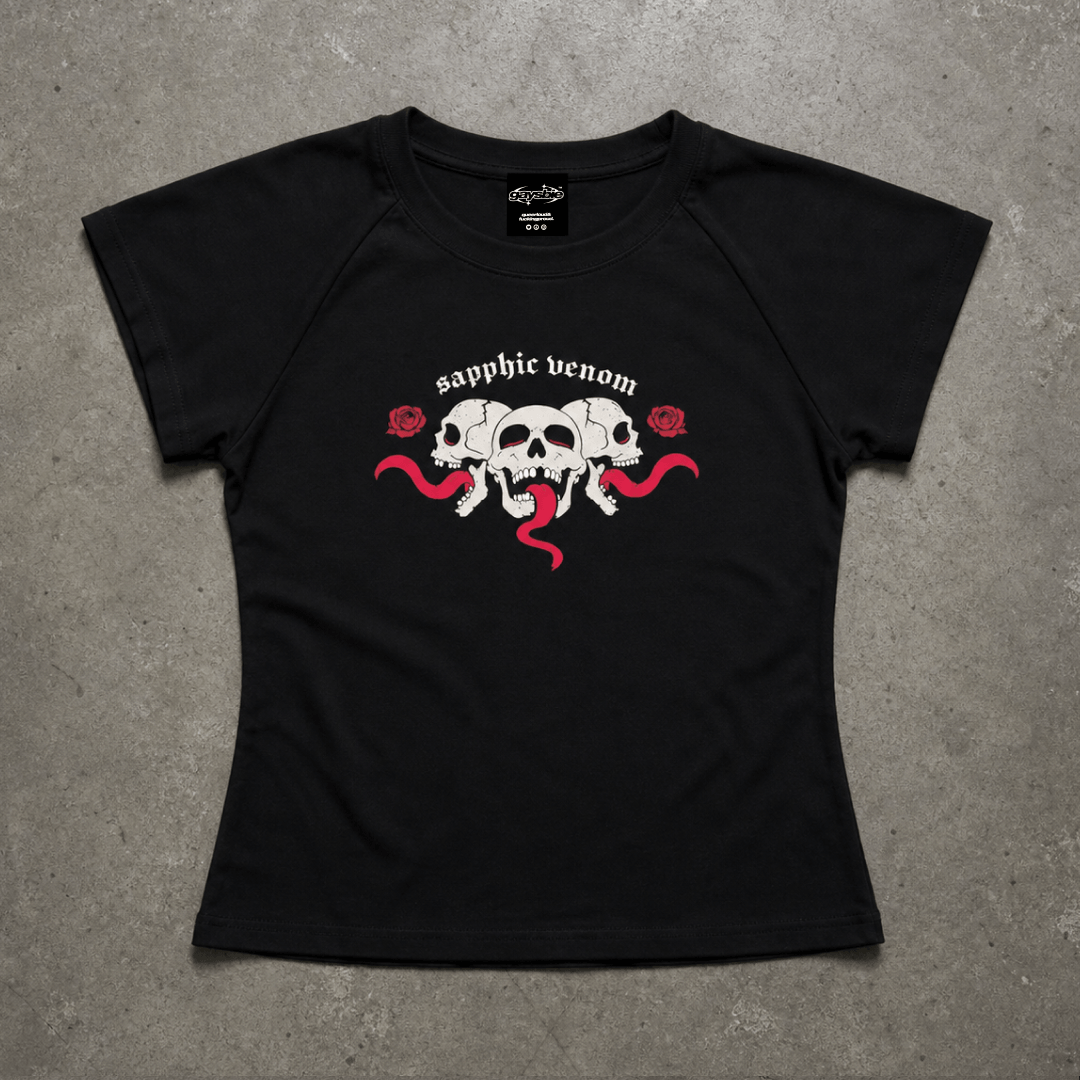 sapphic venom goth Short Sleeve Crop ~ GAYSBIE