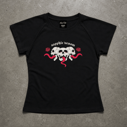 sapphic venom goth Short Sleeve Crop ~ GAYSBIE