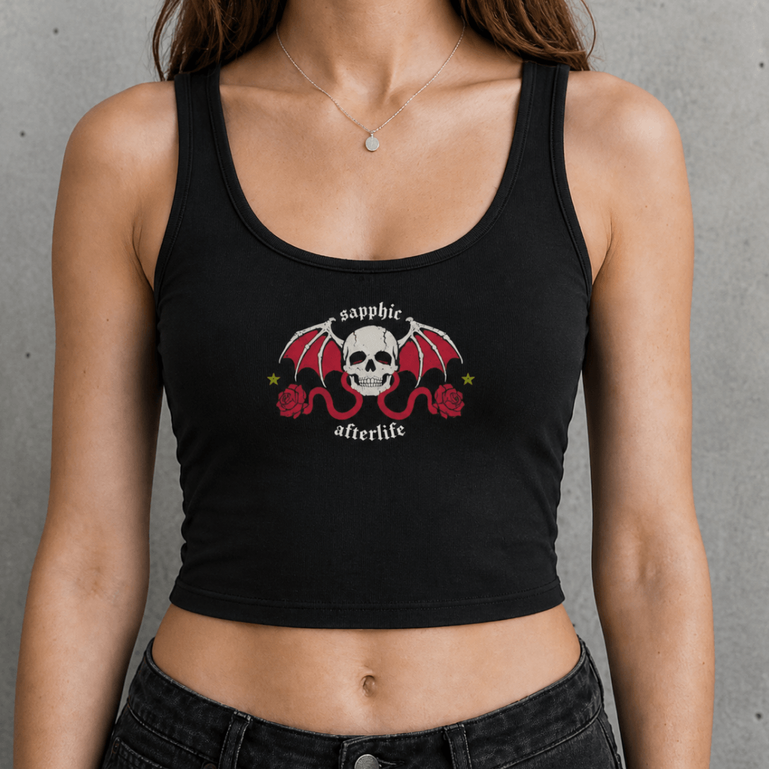 sapphic afterlife goth Strap Crop Tank ~ GAYSBIE