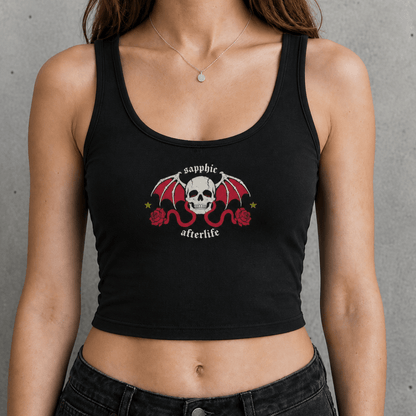 sapphic afterlife goth Strap Crop Tank ~ GAYSBIE