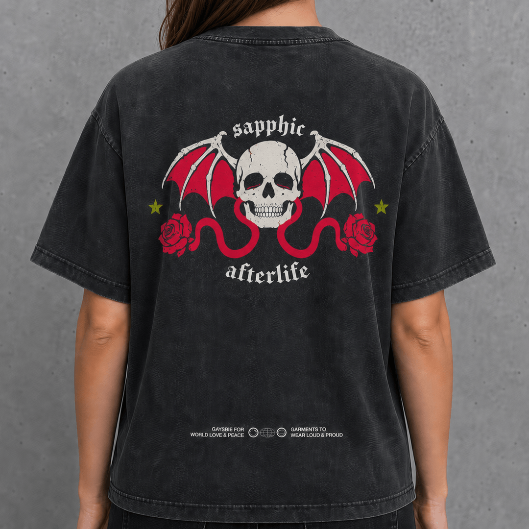 sapphic afterlife goth Wash Crop ~ GAYSBIE