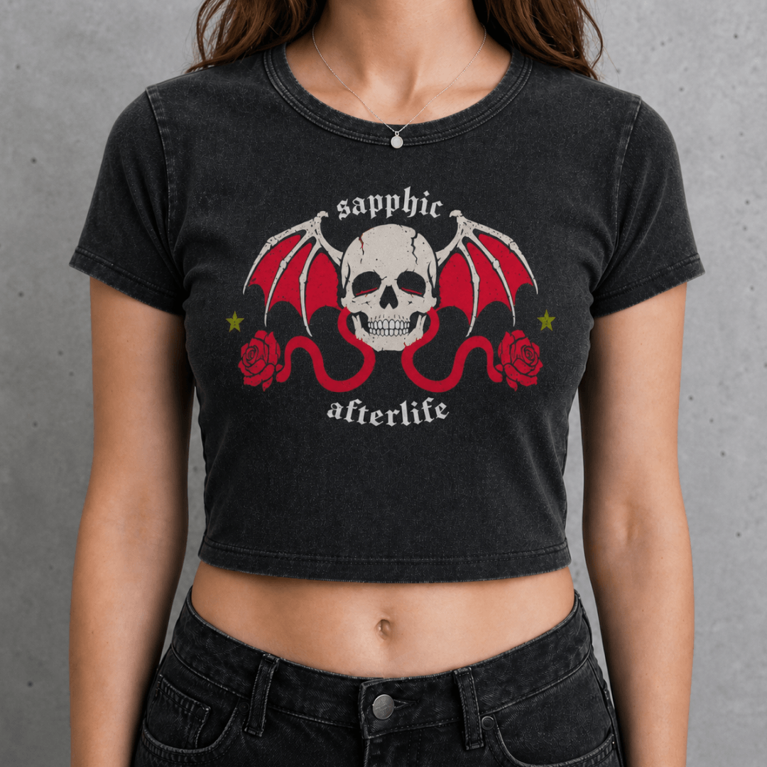 sapphic afterlife goth Wash Crop ~ GAYSBIE